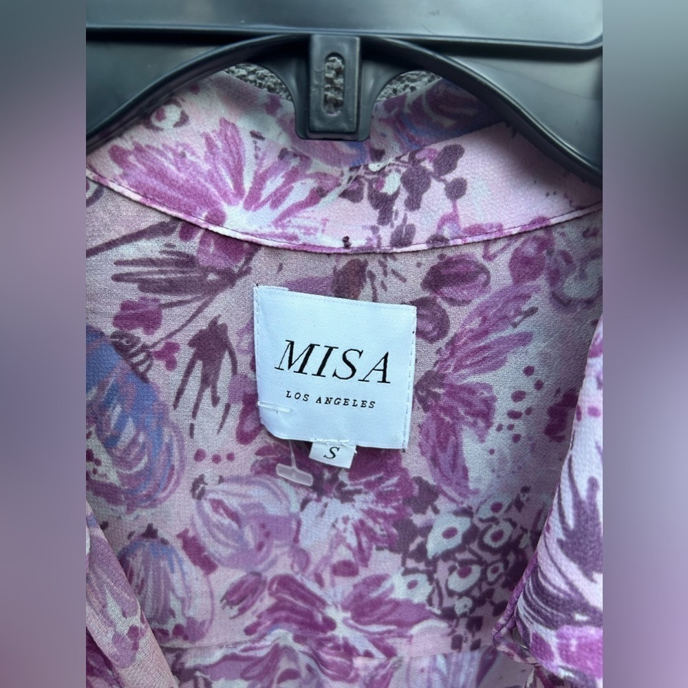Misa Los Angeles Kaiya Dress in Lilac Floral Purple Midi Size Small - Picture 7 of 9